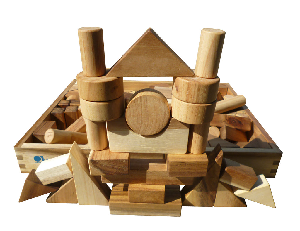 Wood Unit Blocks in Storage Tray 117 pieces
