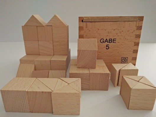 Froebel Gabe No. 5 -  Cubes and Triangular Prisms