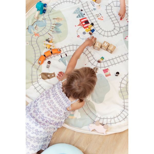 Play and Go Storage/Mat - Train Map and Bears.
