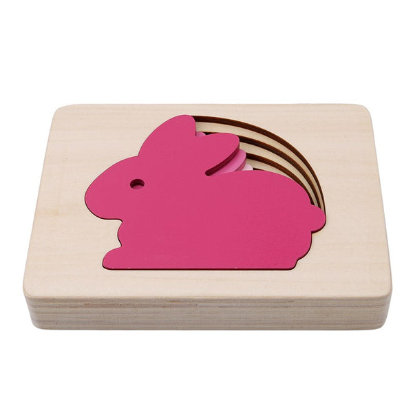 Size Sequencing Puzzle Wooden Rabbit