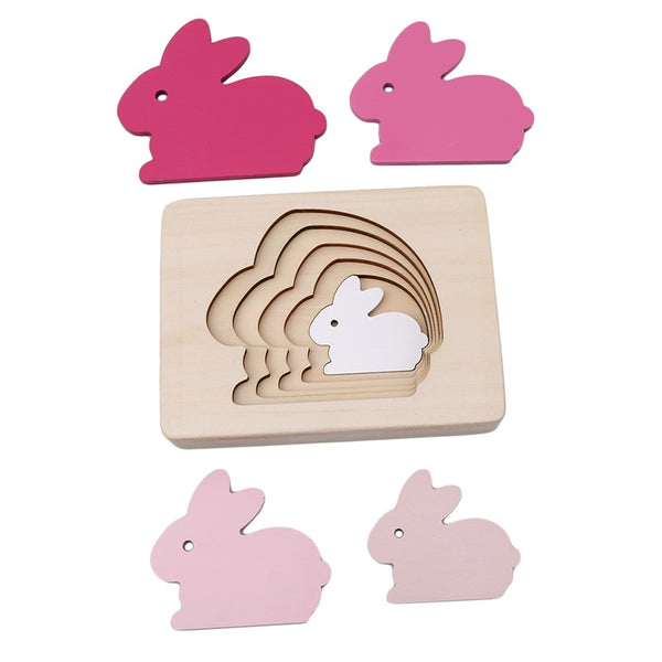 Size Sequencing Puzzle Wooden Rabbit
